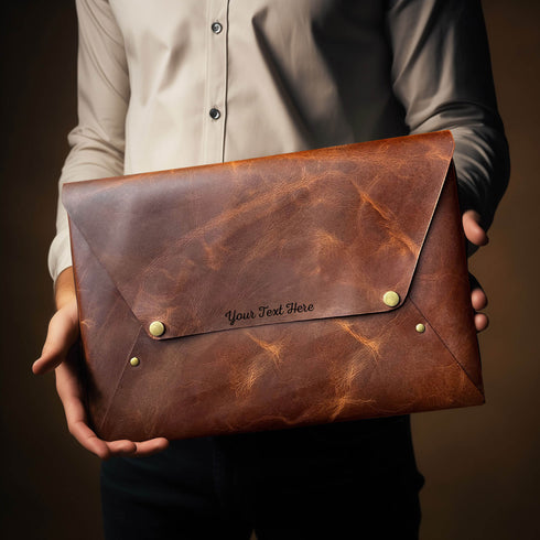 Custom Handcrafted Leather MacBook Sleeve